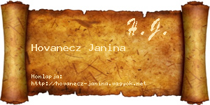 Hovanecz Janina névjegykártya